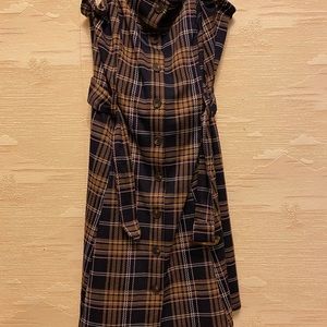 Juniors SO Plaid Button Front Belted Mini Pinafore Dress